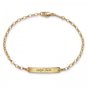 18K Yellow Gold "Carpe Diem" Petite Poesy Bracelet