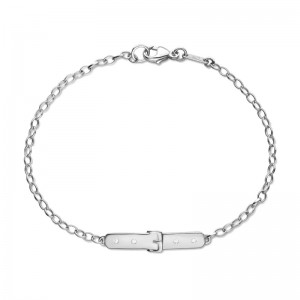 "Forever" Buckle White Sapphire Posey Bracelet