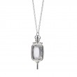 Rectangular Pocket Watch Key Necklace, Rock Crystal