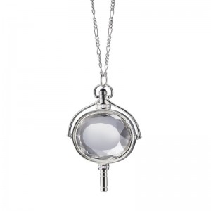 Rock Crystal Oval Key Necklace