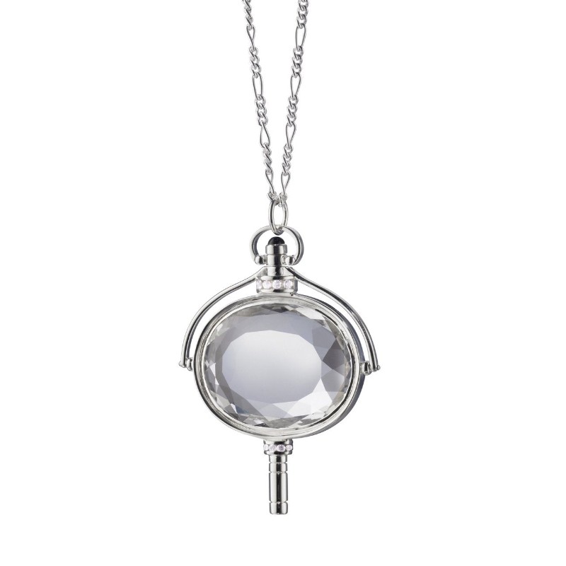 Rock Crystal Oval Key Necklace