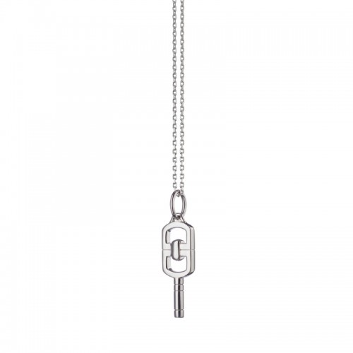 Mini Rectangular Key Necklace with Curved Edge