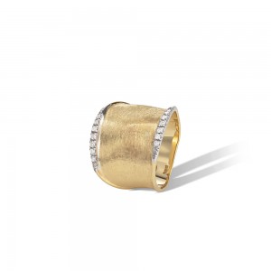 Lunaria 18K Yellow Gold and Diamond Medium Ring