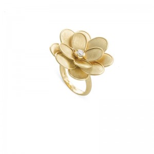 Petali 18K Yellow Gold and Diamond Large Flower Ring