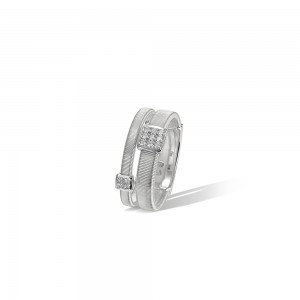 Masai 18K White Gold and Diamond Two Strand Ring