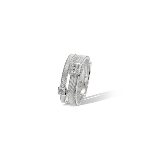 Masai 18K White Gold and Diamond Two Strand Ring