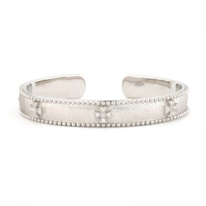 Silver Narrow Beaded Maltese Cuff