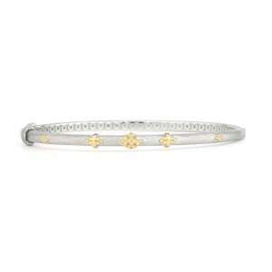 Mixed Metal Beaded Trio Bangle