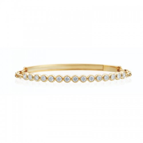 18KT Yellow Gold Diamond Bezel Set Moonlight Bracelet