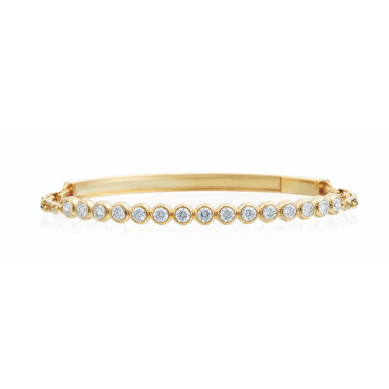 18KT Yellow Gold Diamond Bezel Set Moonlight Bracelet