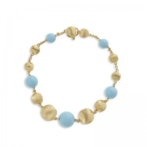 Africa 18K Yellow Gold and Turquoise Bracelet