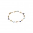 Paradise 18K Yellow Gold Iolite and Blue Topaz Single Strand Bracelet