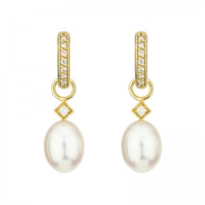 White Pearl Briolette Earring Charms