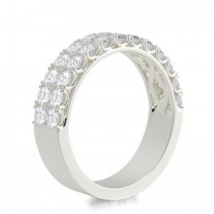 Vintage Style Diamond Wedding Band 14K White Gold