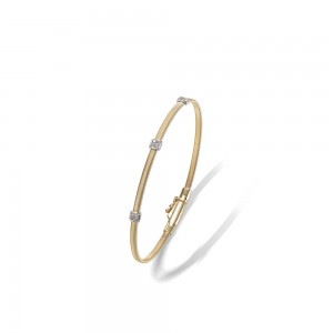 Masai 18K Yellow Gold and Diamond Small Three Station Bracelet