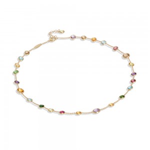 Jaipur 18K Yellow Gold Mixed Gemstone Small Bead Necklace