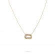 Delicati Gold & Diamond Overlapping Rectangle Link Pendant