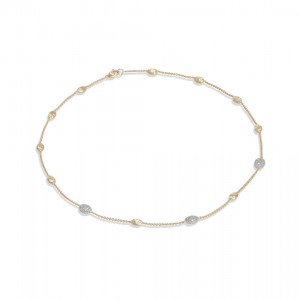 Siviglia 18K Yellow Gold and Diamond Small Bead Necklace