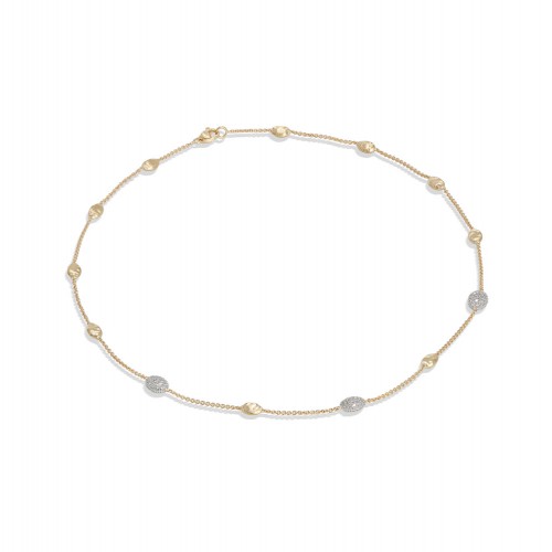 Siviglia 18K Yellow Gold and Diamond Small Bead Necklace