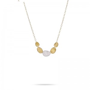 Lunaria 18K Yellow Gold and Diamond Graduated Necklace