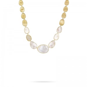 Lunaria 18K Yellow Gold and Diamond White Mother of Pearl Collar
