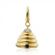 18KT Yellow Gold Diamond B Collection Beehive Charm with Clip Bale