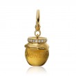 18KT Yellow Gold Diamond B Collection Honey Pot Charm with Clip Bale
