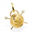 2 RD Diamonds 0.06ct. (Ball of Yarn & Knitting Needles W/Detachable Bail)