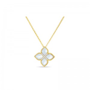 Venetian Princess Diamond and Mother of Pearl Pendant Necklace