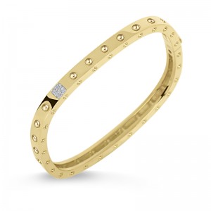 Pois Moi 1 Row Square Bangle with Diamonds