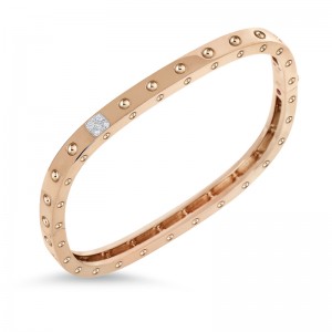 Pois Moi 1 Row Square Bangle with Diamonds