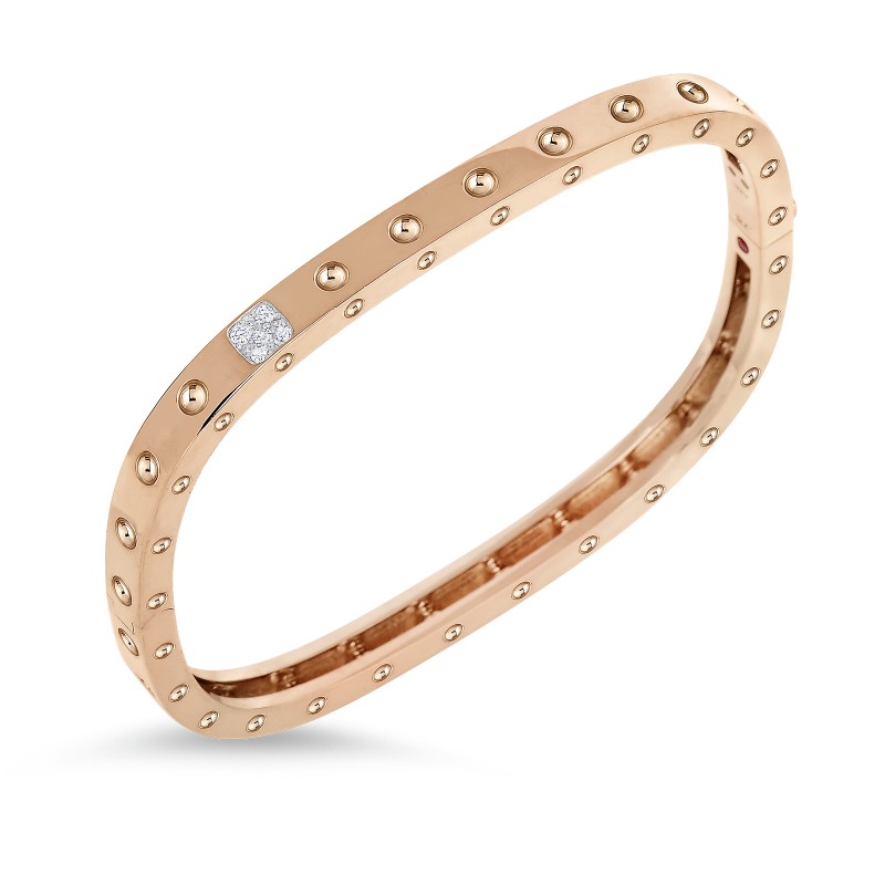 Pois Moi 1 Row Square Bangle with Diamonds