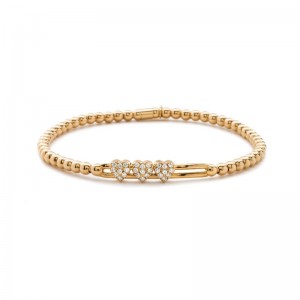 Tresore Rose Gold and Diamond Heart Bracelet