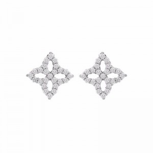 Princess Diamond Flower Earrings