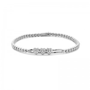 Tresore White Gold and Diamond Heart Bracelet