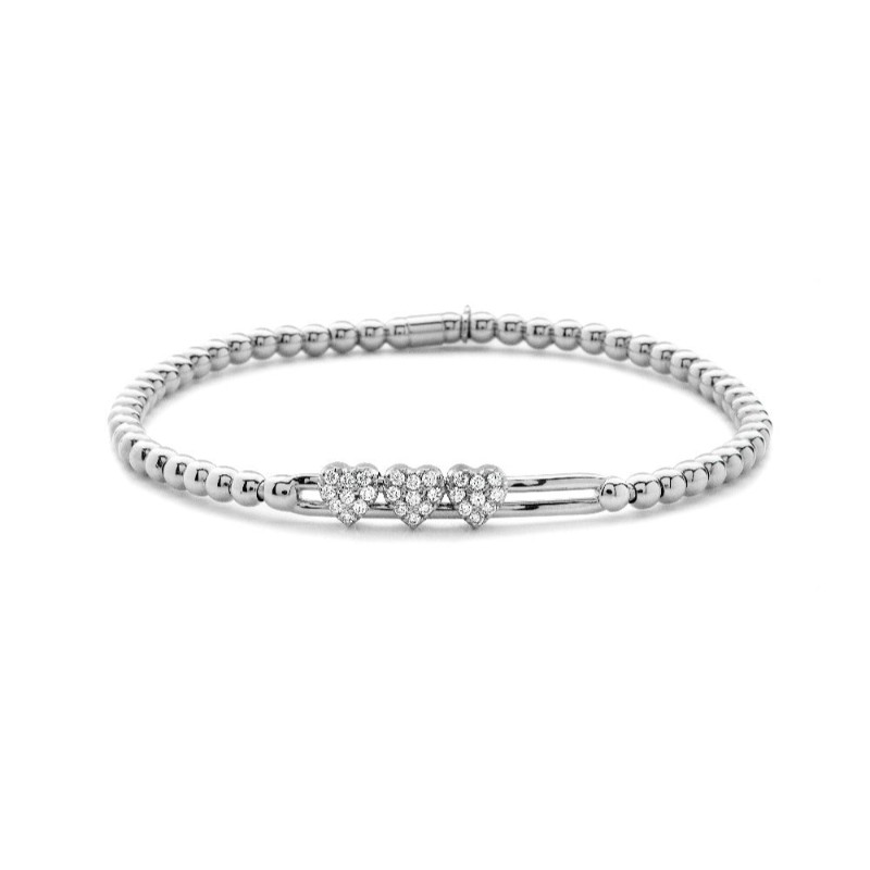 Tresore White Gold and Diamond Heart Bracelet