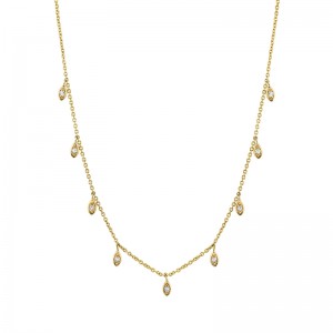 Gold & Diamond Fringe Drop Necklace