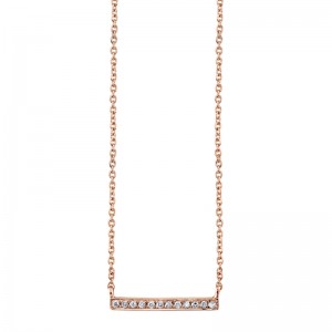 Diamond Bar Rose Gold Necklace