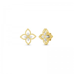 Princess Flower Small Open Diamond Earrings