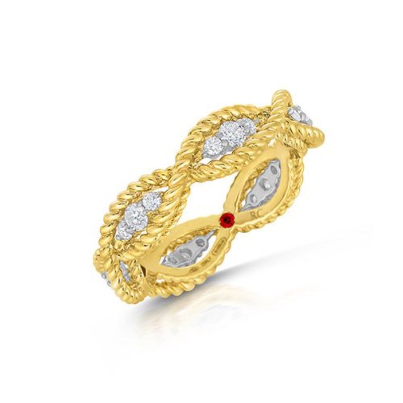 Gold New Barocco Diamond Braided Ring