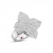 White Gold X-Large Princess Flower Diamond Ring