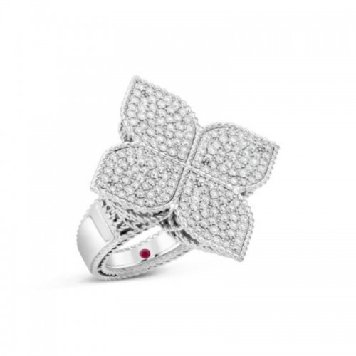 White Gold X-Large Princess Flower Diamond Ring