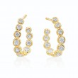 18KT Yellow Gold Diamond Bezel Set Moonlight Earrings