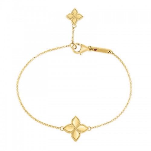 Gold Princess Flower Charm Bracelet