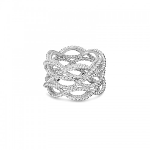 New Barocco Twisted White Gold Ring