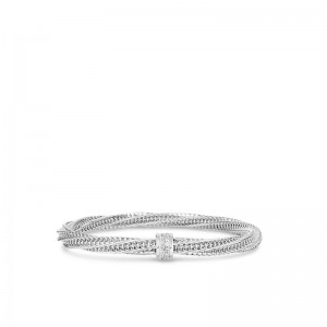 Gold and Diamond Primavera Twist Bangle