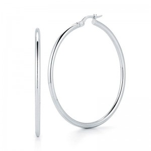 White Gold Perfect Hoop Earrings 45mm