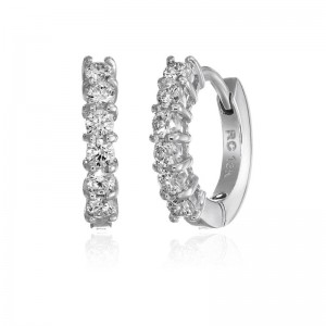 White Gold and Diamond Baby Hoop Earrings