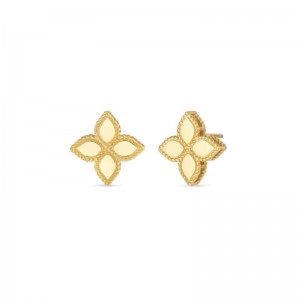 Gold Princess Flower Small Stud Earrings