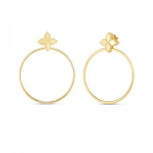 Princess Flower Earrings with Attached Hoops